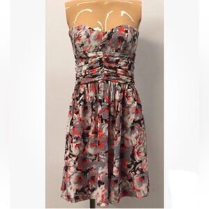 Parker size Sm.geometric, print Strapless Sundress Sweetheart Neckline silk NWT